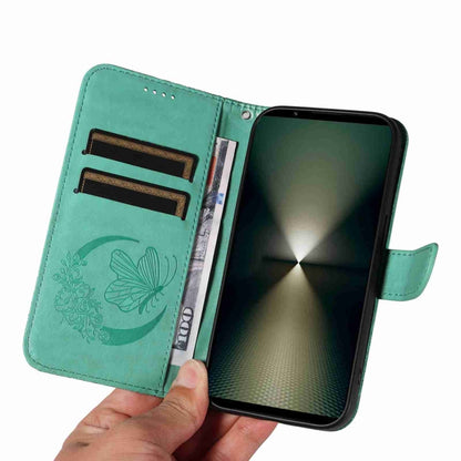 For Sony Xperia 1 VI 2024 Swallowtail Butterfly Embossed Leather Phone Case(Green) - Sony Cases by buy2fix | Online Shopping UK | buy2fix