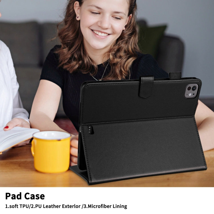 For iPad Pro 11 2024 Rhombus Lattice Leather Smart Tablet Case(Black) - iPad Pro 11 2024 Cases by buy2fix | Online Shopping UK | buy2fix