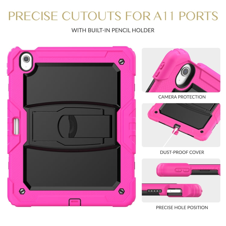 For iPad Air 13 2025 / 2024 Silicone Hydric PC Tablet Case with Shoulder Strap & Holder(Rose Red) - iPad Air 13 2025 / 2024 Cases by buy2fix | Online Shopping UK | buy2fix