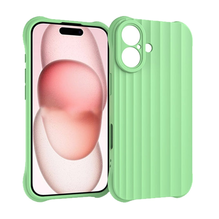 For iPhone 16 Water Ripple Fine Hole TPU Phone Case(Matcha Green) - iPhone 16 Cases by buy2fix | Online Shopping UK | buy2fix