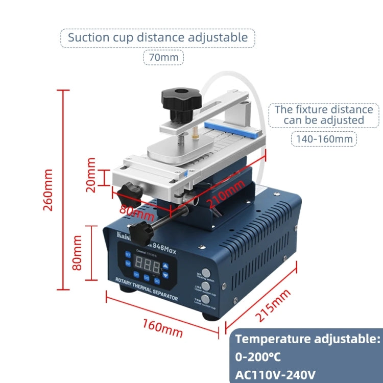 Kaisi 946 Max Double Vacuum Pumps LCD Separator Rotating Thermal Machine, EU Plug - Separation Equipment by Kaisi | Online Shopping UK | buy2fix