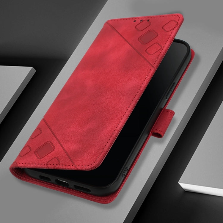 For Blackview Shark 8 Skin Feel Embossed Leather Phone Case(Red) - More Brand by buy2fix | Online Shopping UK | buy2fix