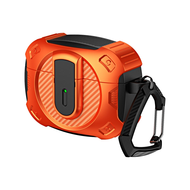 For AirPods Pro 2 Lock Shockproof Bluetooth Earphone Protective Case(Black Orange) - For AirPods Pro 2 by buy2fix | Online Shopping UK | buy2fix