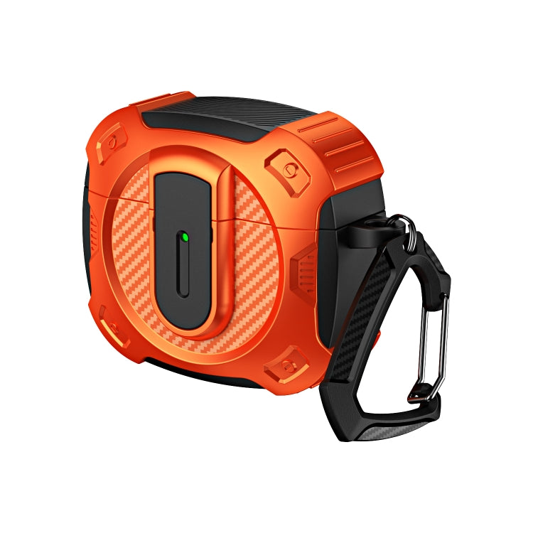 For AirPods 4 Lock Shockproof Bluetooth Earphone Protective Case(Black Orange) - For AirPods 4 by buy2fix | Online Shopping UK | buy2fix