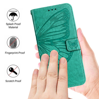 For Blackview A52 Embossed Butterfly Leather Phone Case(Green) - More Brand by buy2fix | Online Shopping UK | buy2fix