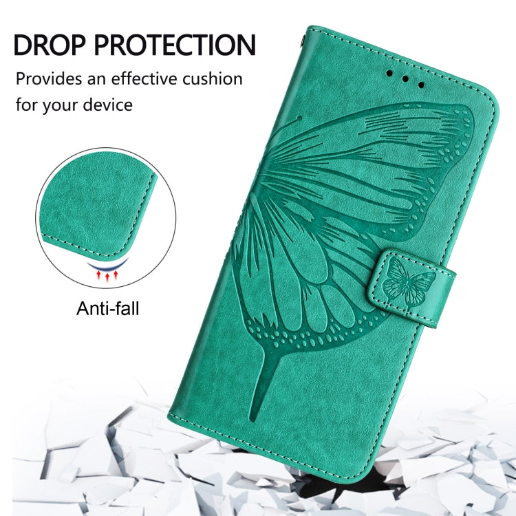 For Blackview A53 Embossed Butterfly Leather Phone Case(Green) - More Brand by buy2fix | Online Shopping UK | buy2fix