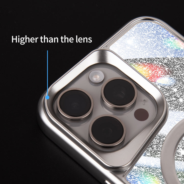 For iPhone 11 Pro Blade MagSafe Magnetic Gradient Glitter PC Phone Case(Silver White) - iPhone 11 Pro Cases by buy2fix | Online Shopping UK | buy2fix