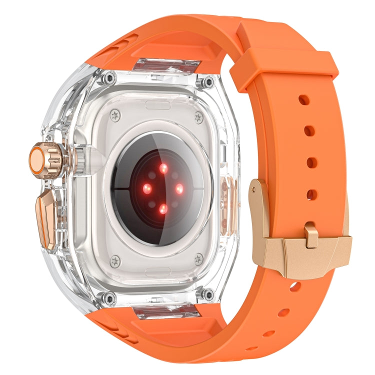 For Apple Watch Ultra 2 49mm Modified PC Hybrid TPU Watch Case Band(Orange Transparent) - Watch Bands by buy2fix | Online Shopping UK | buy2fix