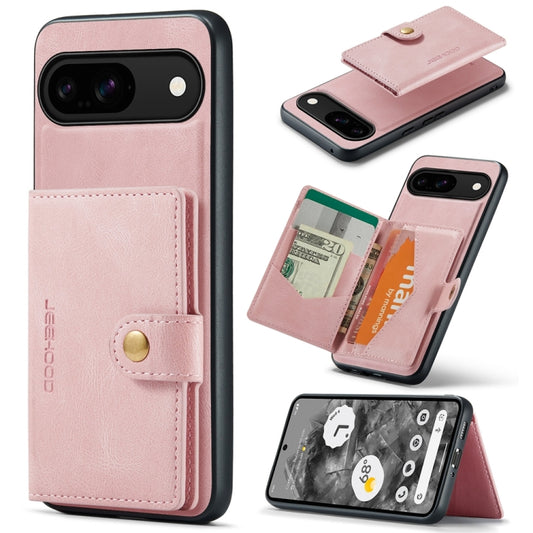 For Google Pixel 9 JEEHOOD J01 Retro Magnetic Detachable Wallet Phone Case(Pink) - Google Cases by JEEHOOD | Online Shopping UK | buy2fix