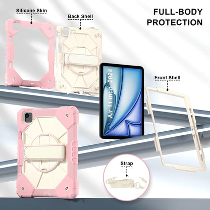 For iPad Air 11 2024 Contrast Color Robot Silicone Hybrid PC Tablet Case(Rose Gold Beige) - iPad Air 11 2024 Cases by buy2fix | Online Shopping UK | buy2fix