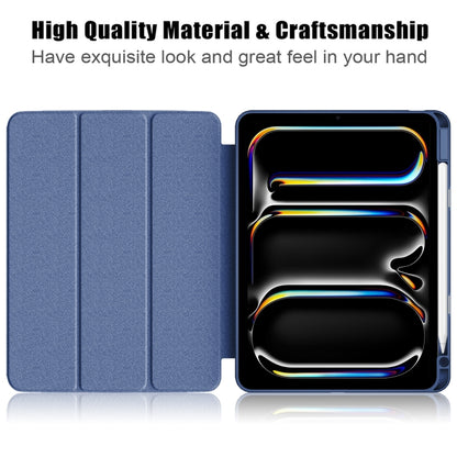 For iPad Pro 11 2024 Acrylic 3-Fold Smart Leather Tablet Case(Dark Blue) - iPad Pro 11 2024 Cases by buy2fix | Online Shopping UK | buy2fix