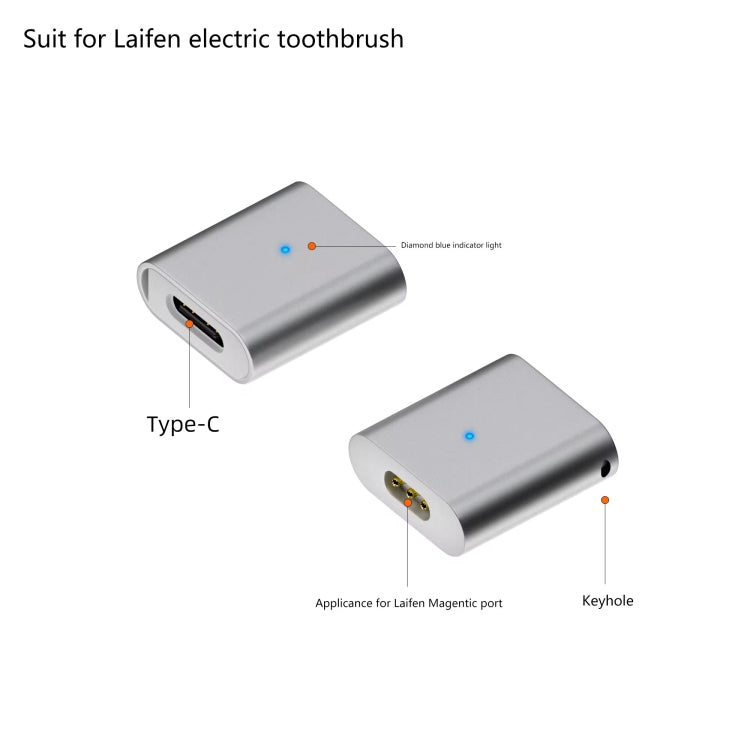 For Laifen Electric Toothbrush Magnetic Charging Adapter(Type-C Female to Straight Head) - Toothbrushes by buy2fix | Online Shopping UK | buy2fix