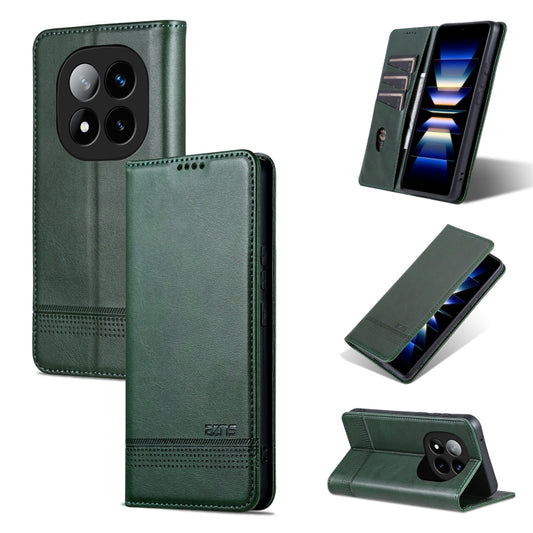 For Redmi Note 14 Pro 5G AZNS Magnetic Calf Texture Flip Leather Phone Case(Dark Green) - Note 14 Pro Cases by AZNS | Online Shopping UK | buy2fix