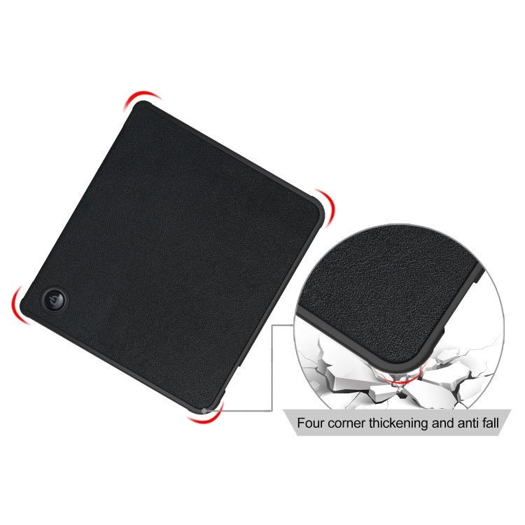 For Kobo Libra Colour 2024 Solid Color Deformation TPU Leather Smart Tablet Case(Black) - Others by buy2fix | Online Shopping UK | buy2fix