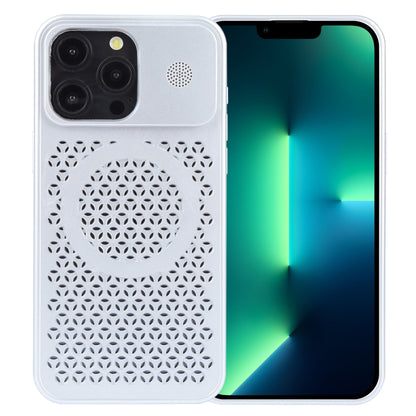 For iPhone 13 Pro Pure Color Honeycomb Aromatherapy MagSafe Phone Case(Silver) - iPhone 13 Pro Cases by buy2fix | Online Shopping UK | buy2fix