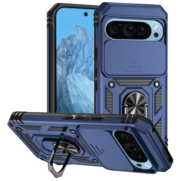 For Google Pixel 9 Sliding Camshield Holder Phone Case(Blue) - Google Cases by buy2fix | Online Shopping UK | buy2fix