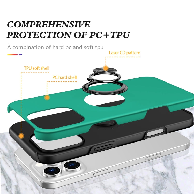 For iPhone 16 Magnetic Ring Holder Phone Case(Dark Green) - iPhone 16 Cases by buy2fix | Online Shopping UK | buy2fix