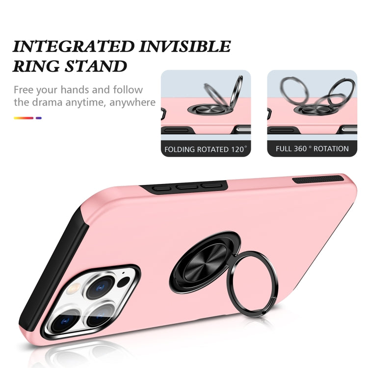 For iPhone 16 Pro Magnetic Ring Holder Phone Case(Rose Gold) - iPhone 16 Pro Cases by buy2fix | Online Shopping UK | buy2fix