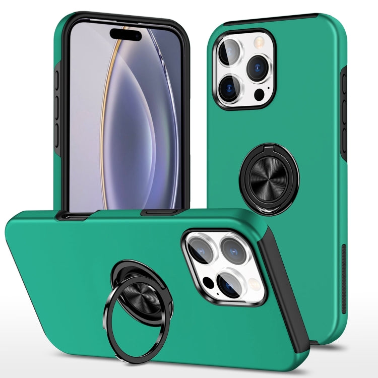 For iPhone 16 Pro Magnetic Ring Holder Phone Case(Dark Green) - iPhone 16 Pro Cases by buy2fix | Online Shopping UK | buy2fix