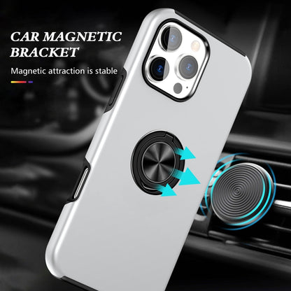 For iPhone 16 Pro Magnetic Ring Holder Phone Case(Silver) - iPhone 16 Pro Cases by buy2fix | Online Shopping UK | buy2fix