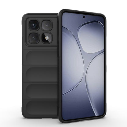 For Redmi K70 Ultra Global Magic Shield TPU + Flannel Phone Case(Black) - Xiaomi Cases by buy2fix | Online Shopping UK | buy2fix