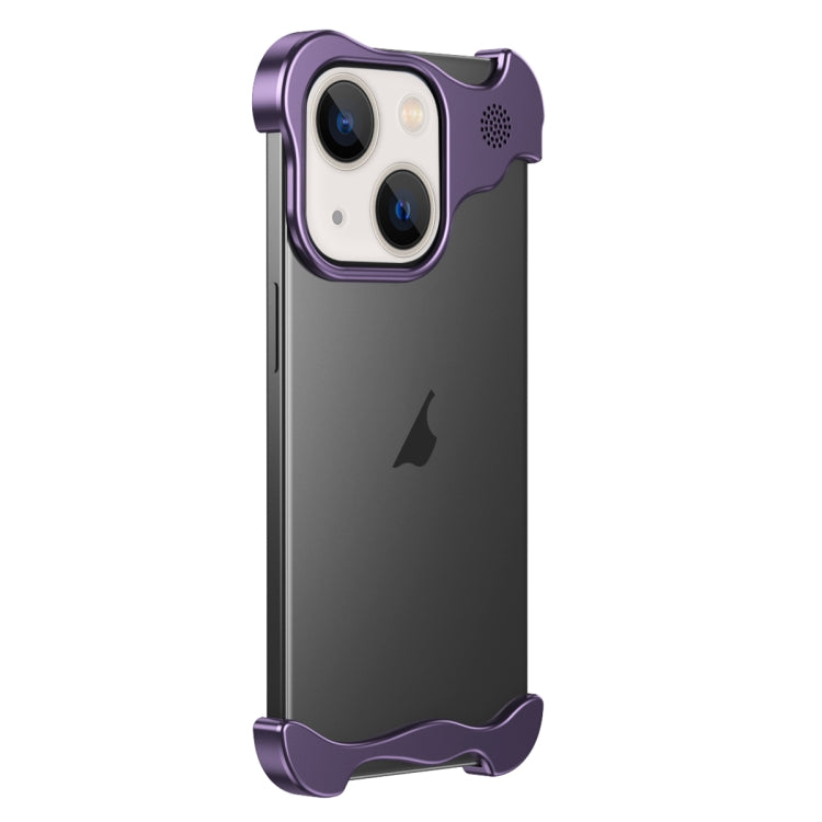 For iPhone 14 Aromatherapy Alloy Frameless Phone Case(Purple) - iPhone 14 Cases by buy2fix | Online Shopping UK | buy2fix