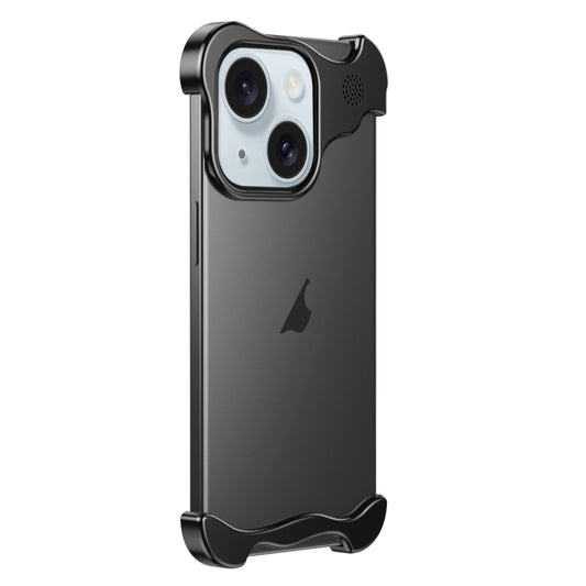 For iPhone 15 Plus Aromatherapy Alloy Frameless Phone Case(Black) - iPhone 15 Plus Cases by buy2fix | Online Shopping UK | buy2fix