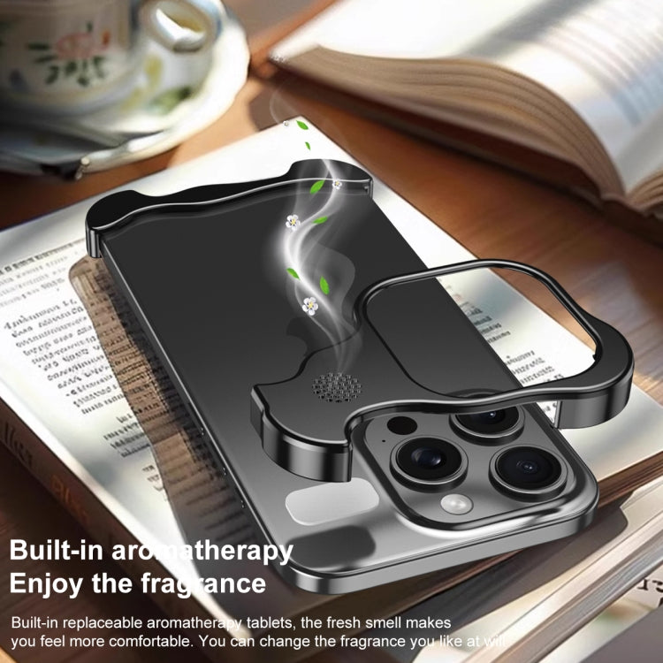 For iPhone 13 Pro Max Aromatherapy Alloy Frameless Phone Case(Black) - iPhone 13 Pro Max Cases by buy2fix | Online Shopping UK | buy2fix