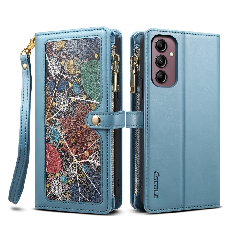 For Samsung Galaxy S24 FE 5G ESEBLE Star Series Lanyard Zipper Wallet RFID Leather Case(Blue) - Galaxy S24 FE 5G Cases by ESEBLE | Online Shopping UK | buy2fix