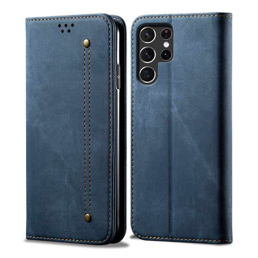 For Samsung Galaxy S25 Ultra 5G Denim Texture Casual Style Horizontal Flip Leather Case(Blue) - Galaxy S25 Ultra 5G Cases by buy2fix | Online Shopping UK | buy2fix