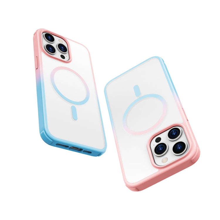 For iPhone 15 Pro Max Colorful MagSafe PC + TPU Phone Case(Pink Blue) - iPhone 15 Pro Max Cases by buy2fix | Online Shopping UK | buy2fix