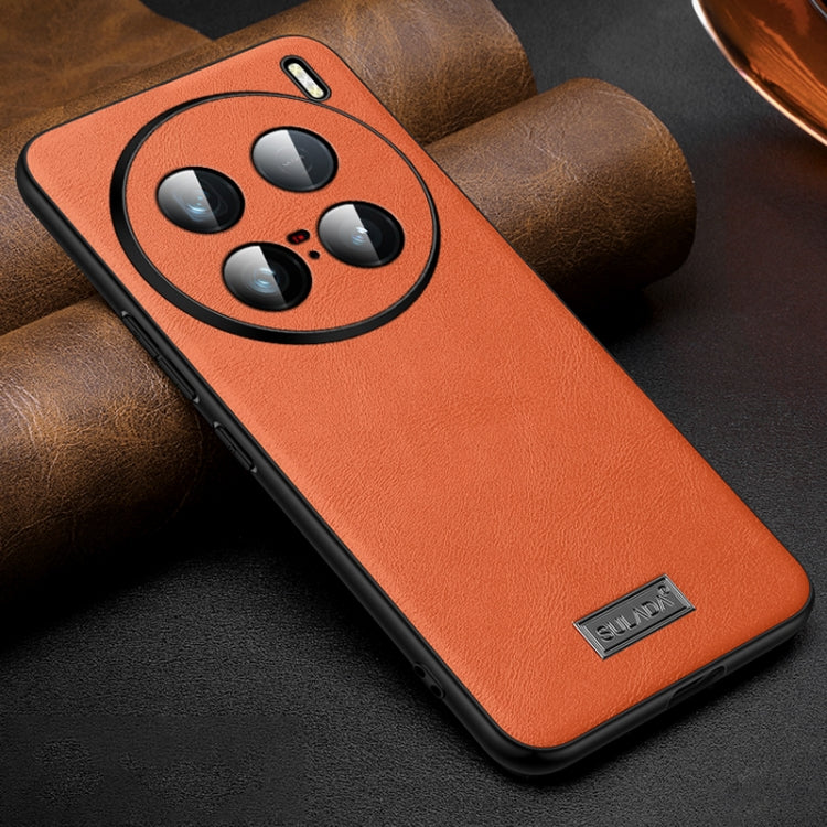 For vivo X100 Ultra SULADA Shockproof TPU + Handmade Leather Phone Case(Orange) - vivo Cases by SULADA | Online Shopping UK | buy2fix