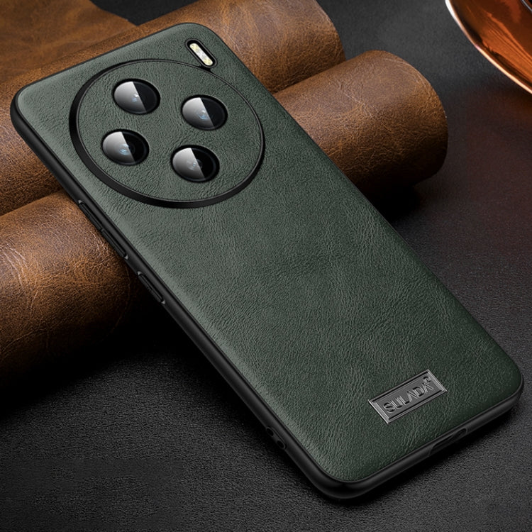 For vivo X100 SULADA Shockproof TPU + Handmade Leather Phone Case(Green) - X100 Cases by SULADA | Online Shopping UK | buy2fix