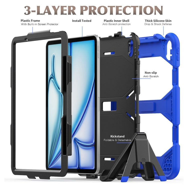 For iPad Air 11 2025 / 2024 Colorful Silicone Heavy Duty Hybrid PC Tablet Case(Dark Blue) - iPad Air 11 2025 / 2024 Cases by buy2fix | Online Shopping UK | buy2fix