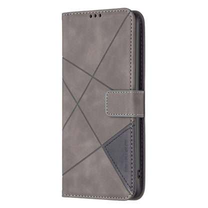 For Samsung Galaxy S25+ 5G Magnetic Buckle Rhombus Texture Leather Phone Case(Grey) - Galaxy S25+ 5G Cases by buy2fix | Online Shopping UK | buy2fix