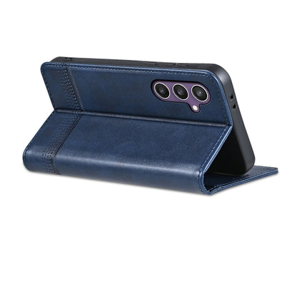 For Samsung Galaxy S24 FE 5G AZNS Magnetic Calf Texture Flip Leather Phone Case(Dark Blue) - Galaxy S24 FE 5G Cases by AZNS | Online Shopping UK | buy2fix