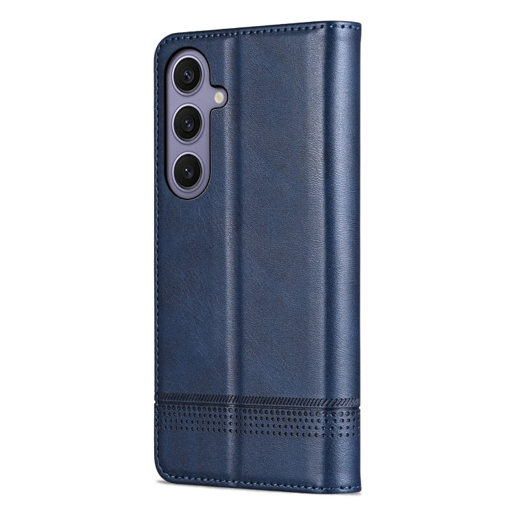 For Samsung Galaxy S25 5G AZNS Magnetic Calf Texture Flip Leather Phone Case(Dark Blue) - Galaxy S25 5G Cases by AZNS | Online Shopping UK | buy2fix