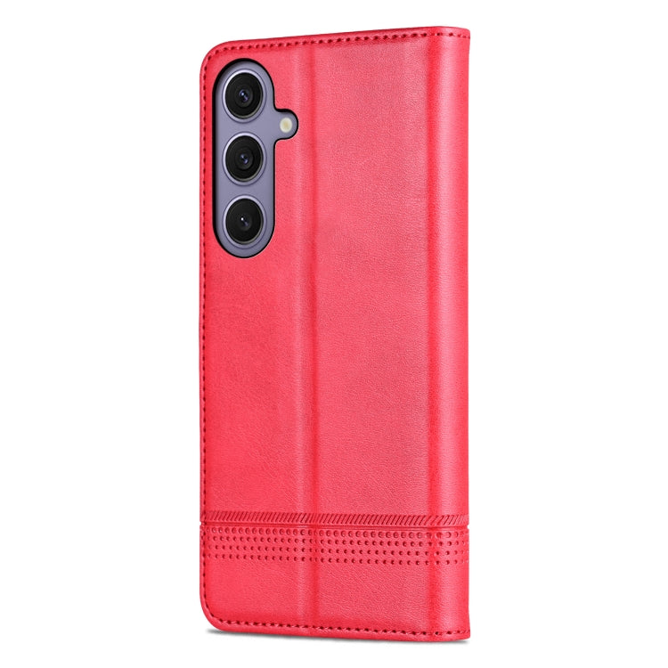 For Samsung Galaxy S25+ 5G AZNS Magnetic Calf Texture Flip Leather Phone Case(Red) - Galaxy S25+ 5G Cases by AZNS | Online Shopping UK | buy2fix