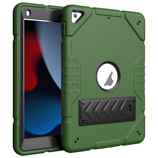 For iPad 10.2 2021 / 2020 / 2019 Armor Holder Silicone Hybrid PC Tablet Case(Army Green Black) - iPad 10.2 Cases by buy2fix | Online Shopping UK | buy2fix