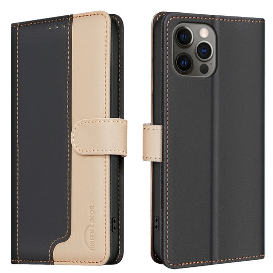 For iPhone 16 Pro Color Matching RFID Anti-theft Leather Phone Case(Black) - iPhone 16 Pro Cases by buy2fix | Online Shopping UK | buy2fix