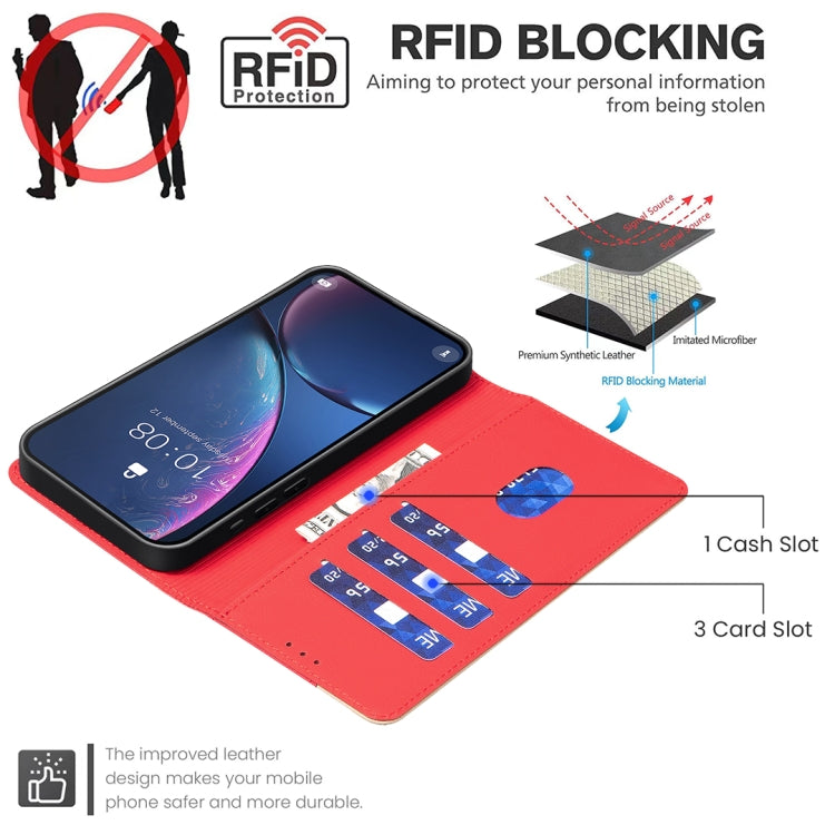 For Xiaomi Redmi K70 / K70 Pro Color Matching RFID Anti-theft Leather Phone Case(Red) - Xiaomi Cases by buy2fix | Online Shopping UK | buy2fix