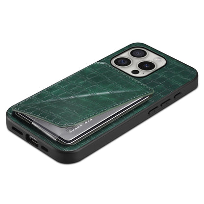 For iPhone 16 Pro Max Imitation Crocodile Leather Back Phone Case with Holder(Green) - iPhone 16 Pro Max Cases by buy2fix | Online Shopping UK | buy2fix