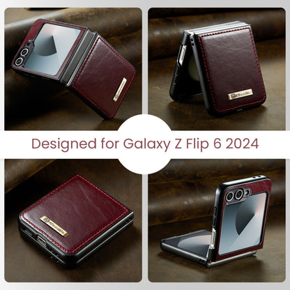 For Samsung Galaxy Z Flip6 5G CaseMe 003 Crazy Horse Texture Flip Leather Phone Case(Wine Red) - Galaxy Z Flip6 5G Cases by CaseMe | Online Shopping UK | buy2fix