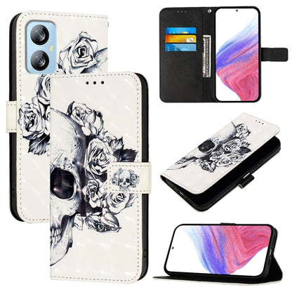 For Blackview A52 3D Painting Horizontal Flip Leather Phone Case(Skull) - More Brand by buy2fix | Online Shopping UK | buy2fix