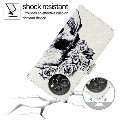 For Blackview Shark 8 3D Painting Horizontal Flip Leather Phone Case(Skull) - More Brand by buy2fix | Online Shopping UK | buy2fix