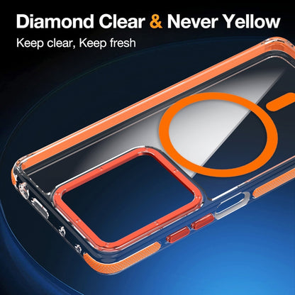 For Xiaomi Redmi Note 13 Pro 4G Dual-Color Clear Acrylic Hybrid TPU MagSafe Phone Case(Orange) - Note 13 Pro Cases by buy2fix | Online Shopping UK | buy2fix