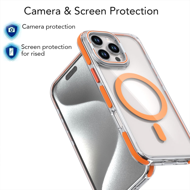 For iPhone 16 Pro Max Dual-Color Clear Acrylic Hybrid TPU Lens Flip Holder MagSafe Phone Case(Black) - iPhone 16 Pro Max Cases by buy2fix | Online Shopping UK | buy2fix