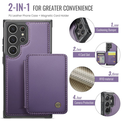 For Samsung Galaxy S23 Ultra 5G JEEHOOD J05 Business Magnetic Style RFID Leather Phone Case(Purple) - Galaxy S23 Ultra 5G Cases by JEEHOOD | Online Shopping UK | buy2fix