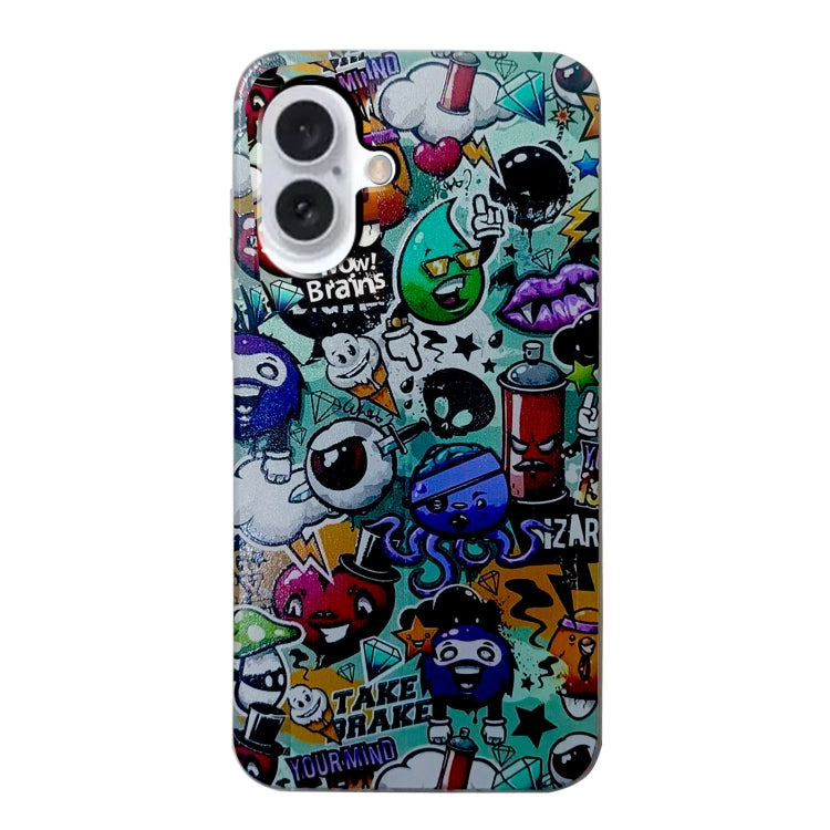 For iPhone 16 Colored Drawing Pattern TPU Phone Case(Graffiti) - iPhone 16 Cases by buy2fix | Online Shopping UK | buy2fix