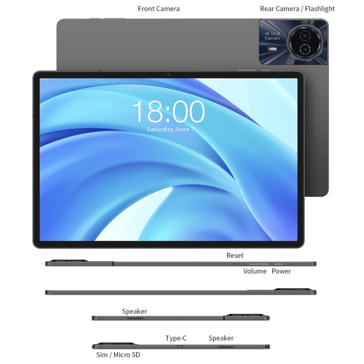 Teclast T50HD Tablet PC 11 inch, 6GB+256GB,  Android 14 Unisoc T606 Octa Core, 4G LTE Dual SIM - TECLAST by TECLAST | Online Shopping UK | buy2fix